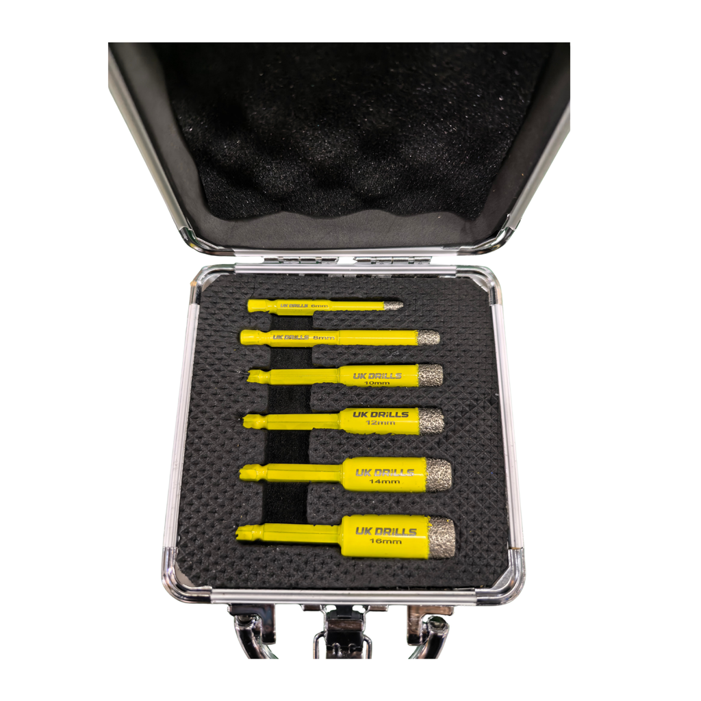 Diamond hex glass and tile drill bit set