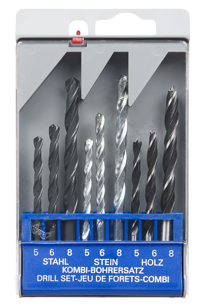 9pc HSS,Masonry,Wood Drill Set