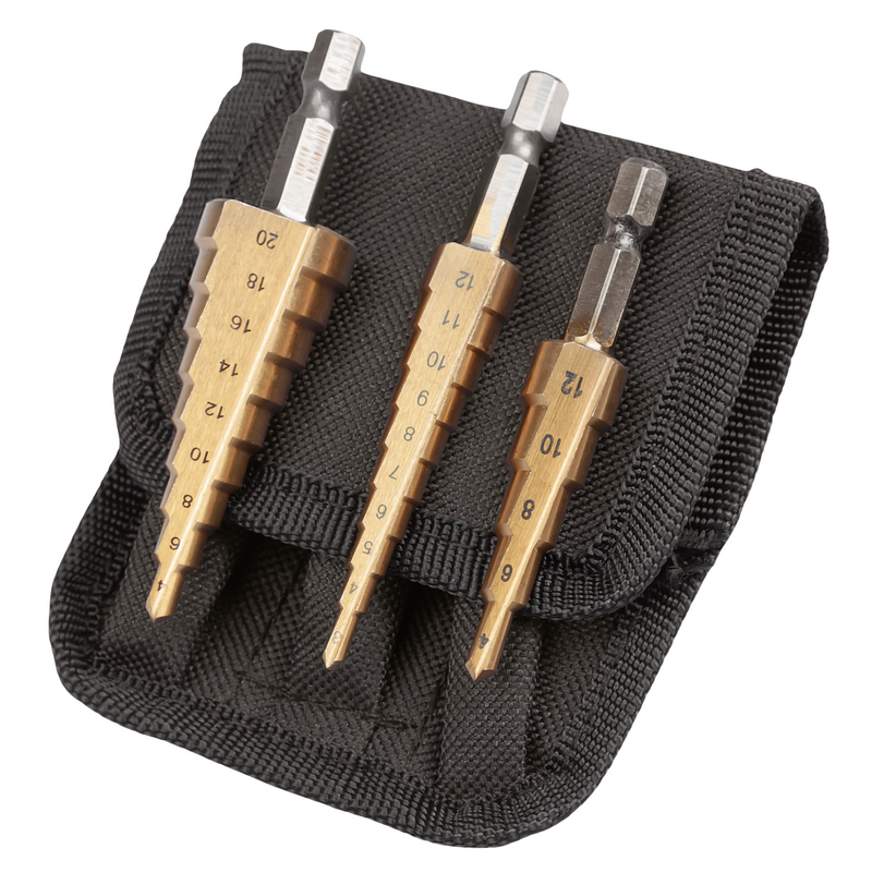 3pc step drill set 3-20mm