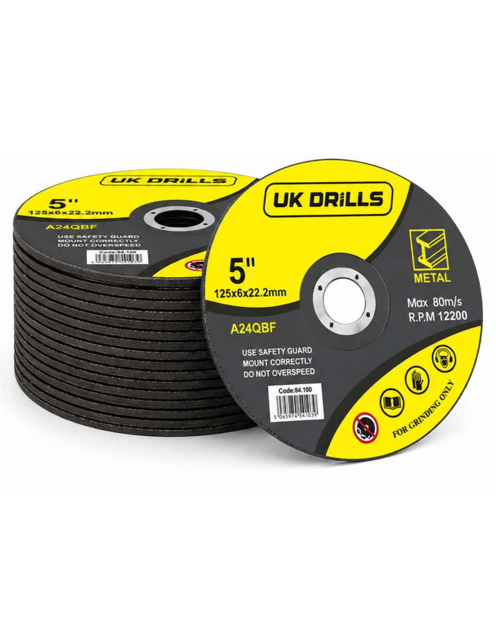 Metal Grinding Discs - 25 Pack